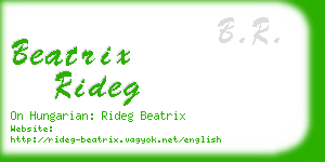 beatrix rideg business card